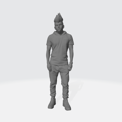uomo figura in piedi indossare felpa cappuccio 1 64 3d print model - Mito3D
