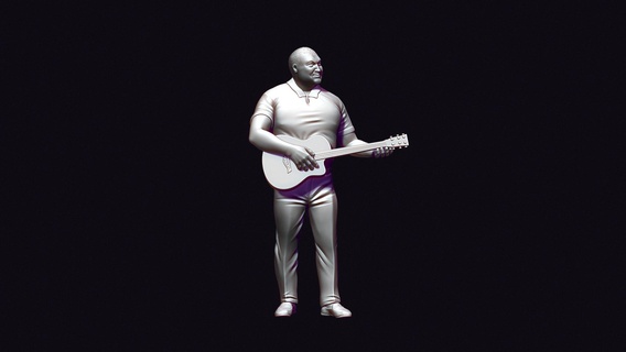 hombre guitarra imprimible planteado realista figurilla miniatura juguete artista cantante música canción popularidad miniaturas figuritas jugador musical 3d print model - Mito3D
