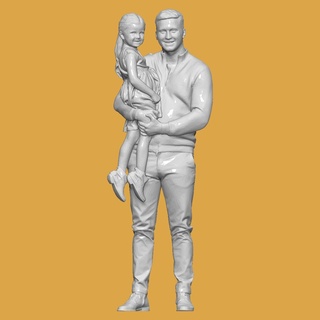 uomo sospeso Daugther diorama pressofuso 1 64 corpo 32 24 modello miniatura umano miniature figurine 3d print model - Mito3D