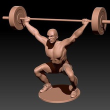 uomo di sollevamento pesi - che fa strappare vari il muscolo muscolare Modello 3d obj stl aste i bar l'esercizio fisico allenamento ginnastica sano salute fisica palestra 3d print model - Mito3D