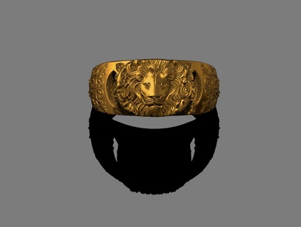 man lion ring signet jewelry africa love art fashion wearableart king rings statementjewelry lions gold jewelryaddict lionking diamond giftsforher 3d print model - Mito3D