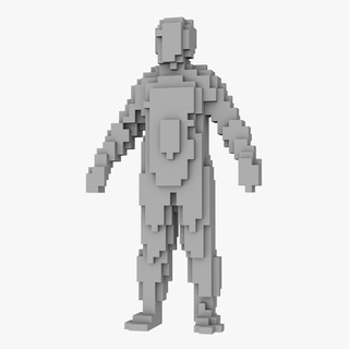Pixel Kunst Karikatur Junge 8 bisschen Spiel Charakter 3d print model - Mito3D