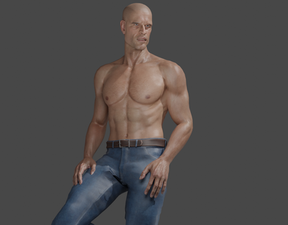man pose stand supporting foot booth 3d print model - Mito3D