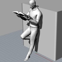 man reading book standing read human trophy award sculpture art figure 3d print model - Mito3D