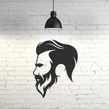 man silhouette 2d art beard hipster wall 3d print model - Mito3D
