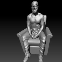 man sitting armchair 3d print model - Mito3D