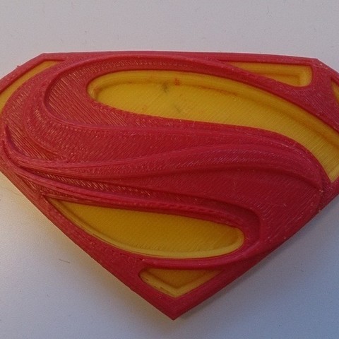 el hombre de acero logotipo doble extrusión art modelos superman 3D print model - Mito3D