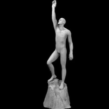 homme arbre humanité mendicité crier main déboiser ornement carré statue 3d print model - Mito3D
