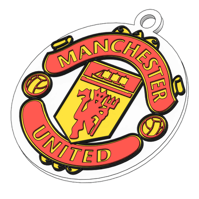 man u manchester united fc 3d logo by ok color printable gift keychain ornamental 3d print model - Mito3D