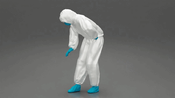 homem vestindo antivirus terno levando 164scale 164photography diorama164scale corpo personagem humano escultura decoração diorama figura impressão Garoto masculino covid vírus 3d print model - Mito3D