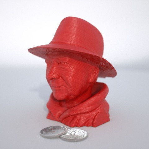 man wearing stetson art bust head model sculpture zbrush sculptures 3D print model - Mito3D