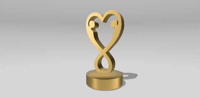 man woman infinity heart sculpture love statue forever eternal couple gift scupture infinite abstract engagement proposal marriage anniversary valentine's day decor ornament wedding gifts art home decoration eternity bedroom centerpiece symbol 3d print model - Mito3D