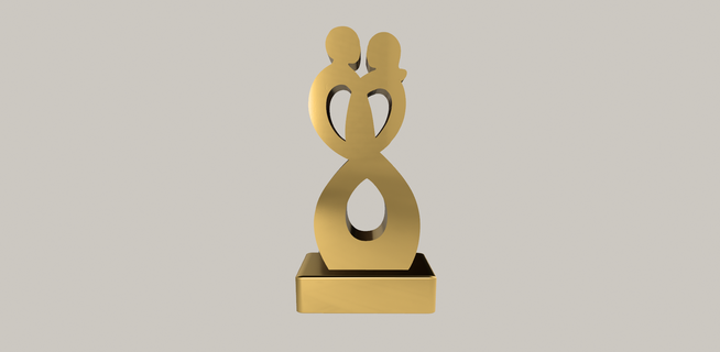 man woman infinity symbol sculpture love statue forever eternal couple affection relationship gift scupture infinite silhouettes engagement proposal marriage anniversary valentine's day decor ornament wedding gifts art home decoration eternity bedroom centerpiece 3d print model - Mito3D