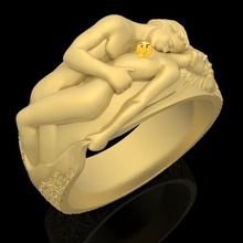 adam kadın yüzük aşk öpücüğü takı 3d yazıcı modeli elmas altın Gümüş yazdırılabilir engagem nişan düğün mücevher moda güzellik Safir giyim zümrüt solitaire gem 3d print model - Mito3D