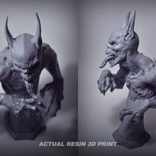 Manbat Statue Spielzeug Kunst Büste Satzung Batman Kreaturen Grusel Monster zbrush 3d print model - Mito3D