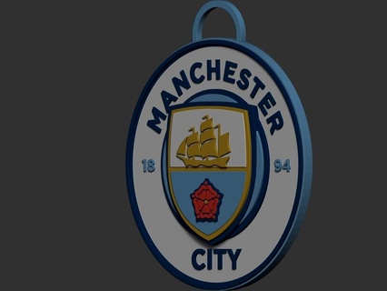 Manchester Stadt Schlüsselbund Logo Verein Fußball Schlüssel 3d print model - Mito3D