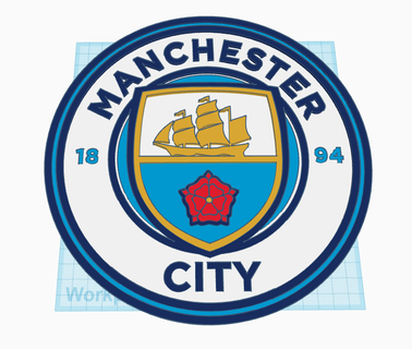 manchester city logo 22cm wall plaque soccer football europe uk england sports bar mancave color layer 3d print model - Mito3D