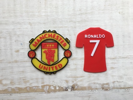 Manchester logo ev Futbol ronaldo t shirts logolar oyuncular süsler Kekler 3d print model - Mito3D