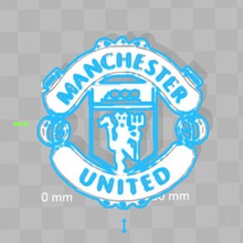 manchester united logo art manshester le soccer france 3d print model - Mito3D