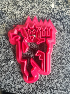 Manchester unido rojo diablo Galleta cortador galletas fútbol pastel horneando 3d print model - Mito3D