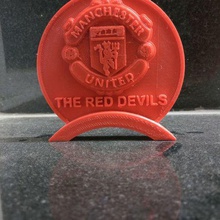 manchester united table stand art signs logos soccer display 3d print model - Mito3D