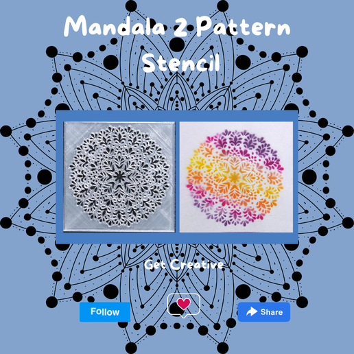 mandala 2 patrón plantilla 3D print model - Mito3D