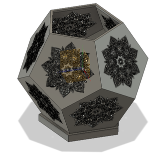 mandala candle lamp Home light dodecahedron art shade 3d print model - Mito3D