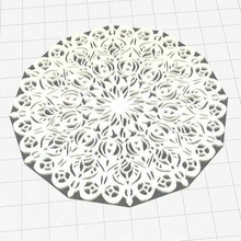 mandala sottobicchiere centrino geometrico arte retrò elegante Femminile supporto pizzo decorazione bello femminile 3d print model - Mito3D