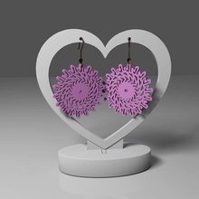 mandala earrings 16 zen doily retro oversized circle geometric earring jewelry modern avantgarde fancy woman fashion bug insect no rafts supports easy print mother's day gift dyi custom jewelery flat lace floral lovely romantic 3d print model - Mito3D