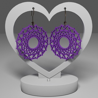 mandala earrings 171 jewelry gift floral geometric girl mother's day christmas elegant 3d print model - Mito3D