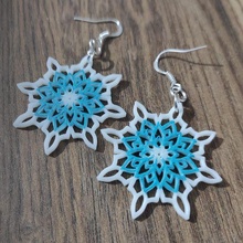 mandala earrings 58 jewelry star geometric earring flower floral elegant gift mother girly sls fdm fashion fancy 3d print model - Mito3D