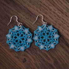 mandala earrings 61 jewelry star geometric earring flower floral elegant gift mother girly sls fdm fashion fancy 3d print model - Mito3D