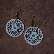 mandala earrings 66 fashion star geometric earring flower circle elegant gift mother girly sls fdm jewelry fancy 3d print model - Mito3D