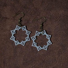 mandala earrings 67 jewelry star geometric earring flower floral elegant gift mother girly sls fdm fashion fancy 3d print model - Mito3D