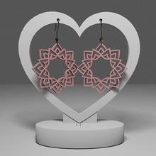 mandala küpe 77 takı star geometrik çiçek zarif hediye anne kız sls fdm moda fantezi 3d print model - Mito3D