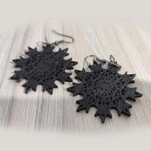 mandala earrings 9 fashion zen doily retro oversized circle geometric earring jewelry modern avantgarde fancy woman bug insect rafts supports easy print mother's day gift dyi custom jewelery flat lace floral lovely romantic 3d print model - Mito3D