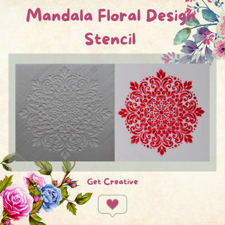 mandala floral Projeto estêncil linhas aerógrafo cor modelo padronizar pintura arte fundo 3d print model - Mito3D