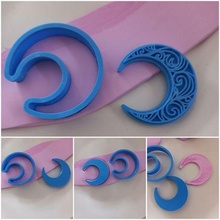 mandala Luna argilla biscotto taglierina francobollo gioielleria orecchino frese arte orecchini 3d print model - Mito3D