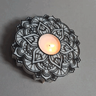 Mandala Tee Licht Halter Unterstützung Zuhause Haus Kerze 3d print model - Mito3D