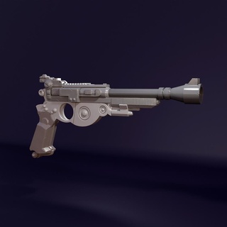 mandalorien blaster mando guerres étoiles pistolet soutenir disney 3d print model - Mito3D