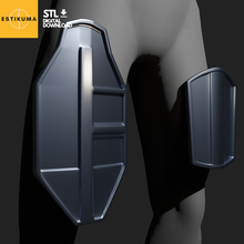 mandalorian - thigh plate armour 3d model stl digital download star wars mando grogu baby yoda 3d print model - Mito3D