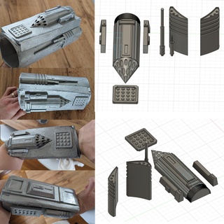 mandalorian arm parts armor arms gaultets rocket launcher din djarin 3d print model - Mito3D