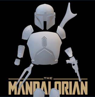 mandalorian armor cosplay helmet gun star wars costume blaster rifle 3d print model - Mito3D
