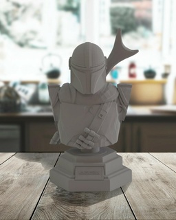 mandalorian bust figurine toy art videogame star wars storm trooper stormtrooper figure action 3d print model - Mito3D