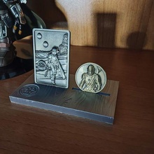 mandalorian coin ingot display holder stand star wars beskar 3d print model - Mito3D