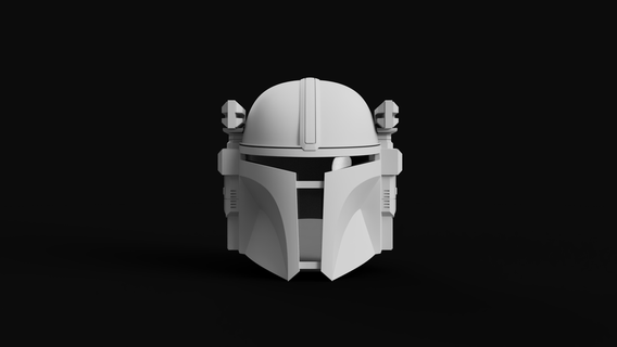 mandaloriano conceito pesado orelhas capacete Guerra Estrelas Estrela guerras 3d impressão 3d print model - Mito3D