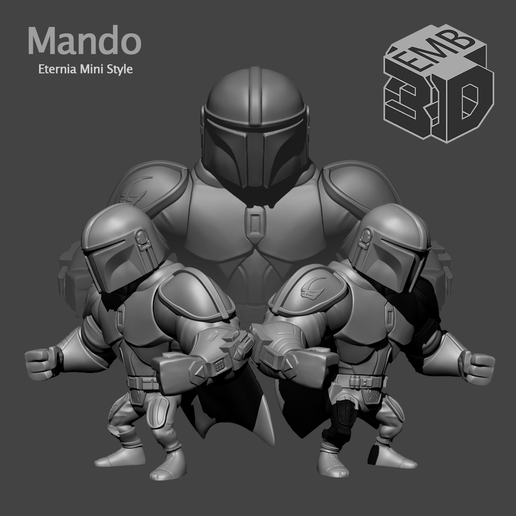 mandaloriano eternia Mini's estilo 80s acción figura bárbaro mazmorras dragones fantasía cifras greyskull man maestros universo miniatura motu músculos juguete Clásico mini 3D print model - Mito3D