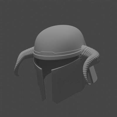 mandalorian inspired helmet horns star wars 3d print model - Mito3D