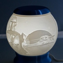 mandalorian nightlight globe lithophane litho 3d print model - Mito3D
