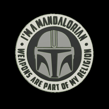 mandalorian wall hanging weapons my religion home sign mandolorian 3d print model - Mito3D
